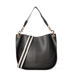 Borsa a spalla da donna 100% pelle riciclata 07224-Nero Viola Castellani