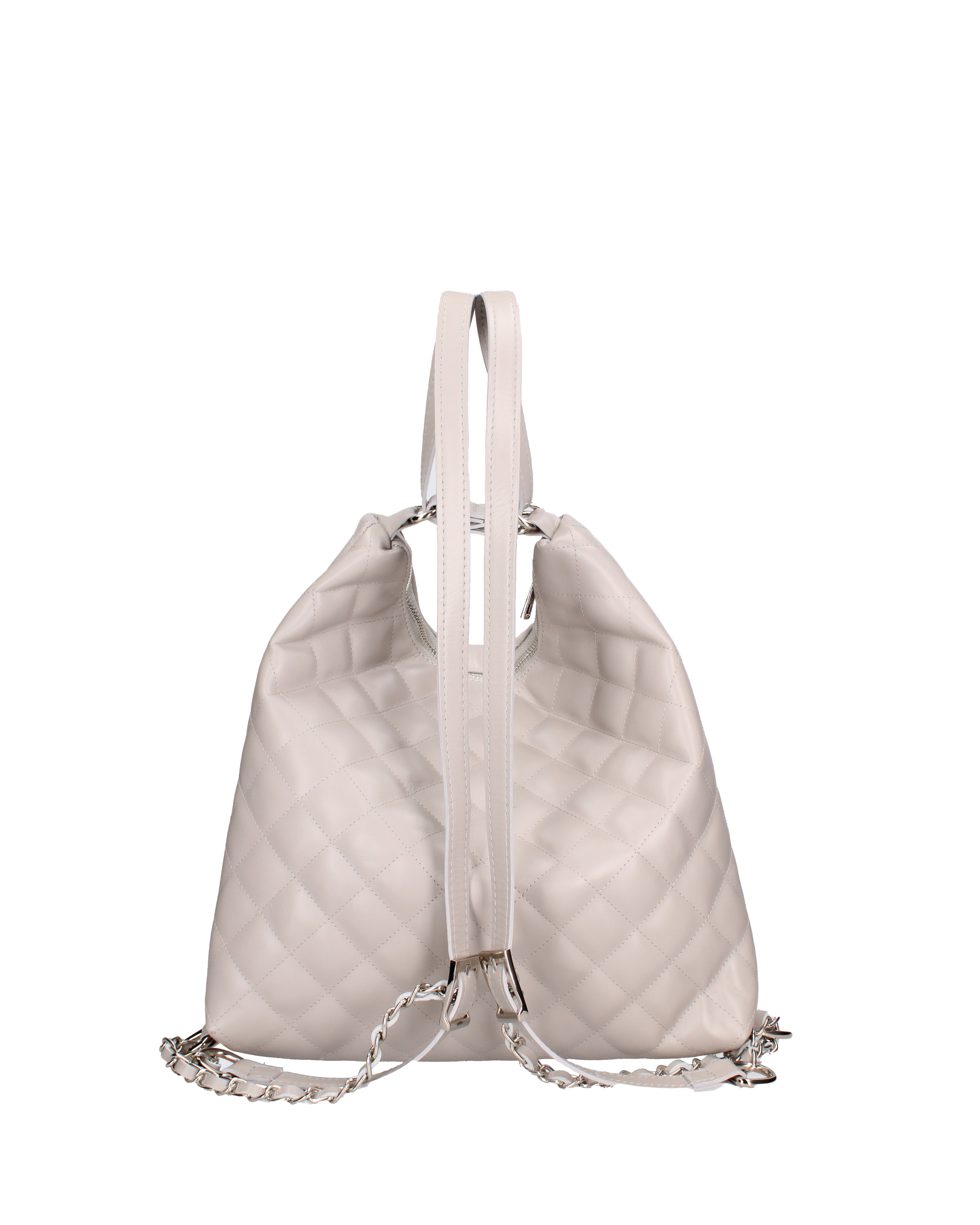 Borsa a spalla convertibile in zaino Vera pelle 07144-S86 GRIGIO Roberta Rossi