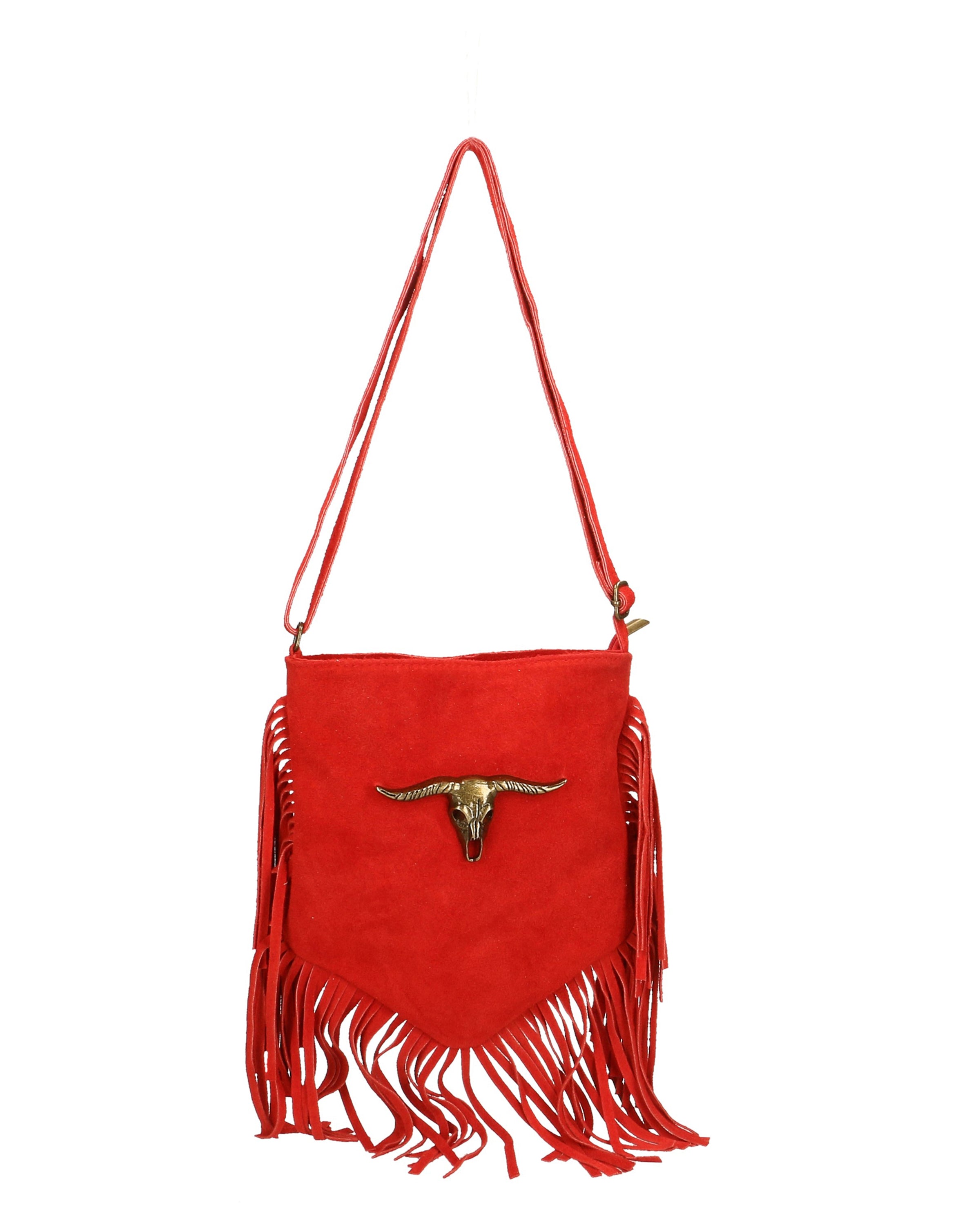 Solana Borsa a tracolla da donna Vera pelle 1518-ROSSO Gave Lux