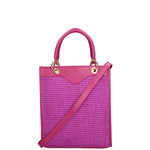 Borsa a mano da donna Misto pelle e tessuto 07149-D517 UVA Roberta Rossi