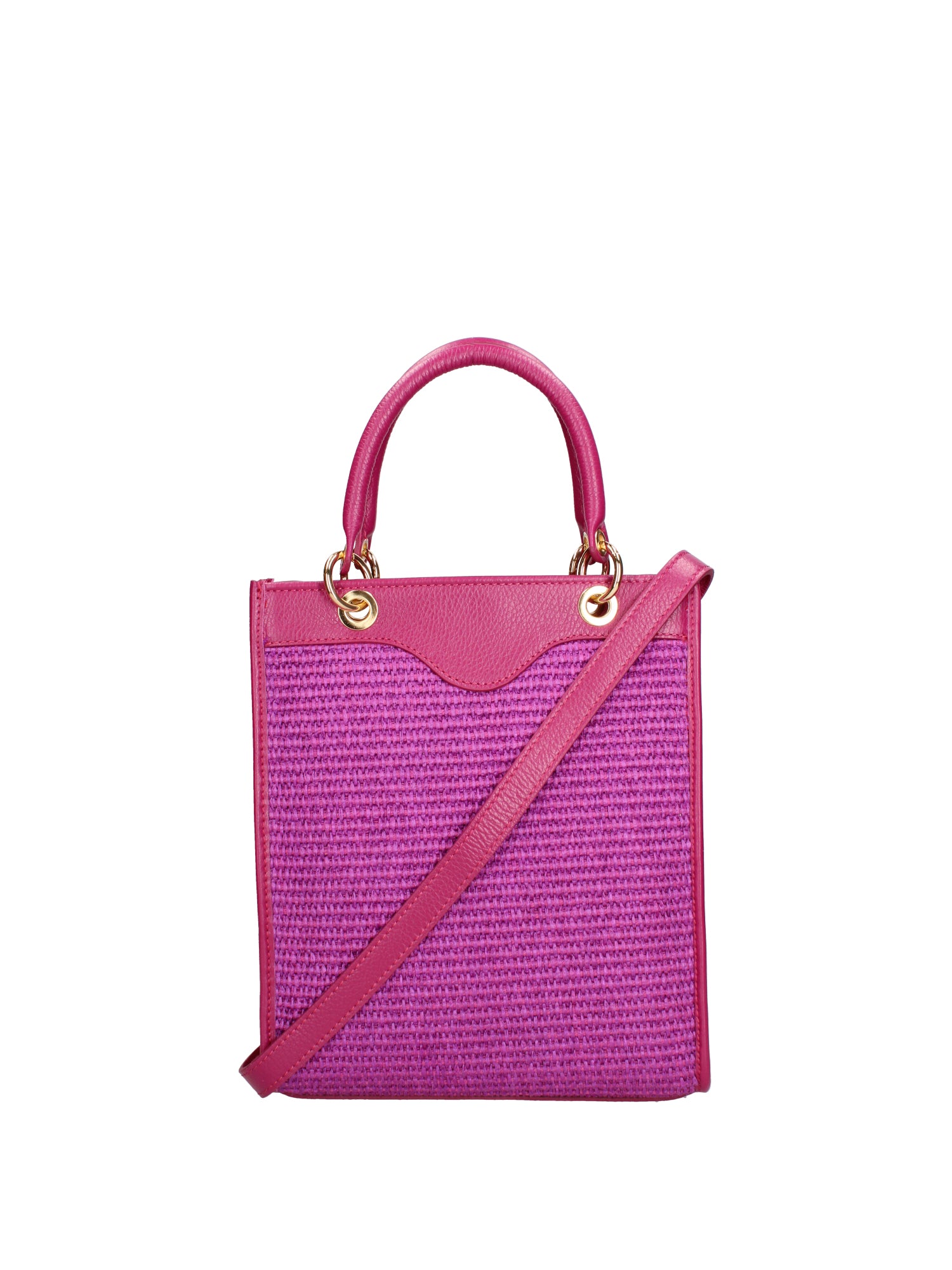 Borsa a mano da donna Misto pelle e tessuto 07149-D517 UVA Roberta Rossi