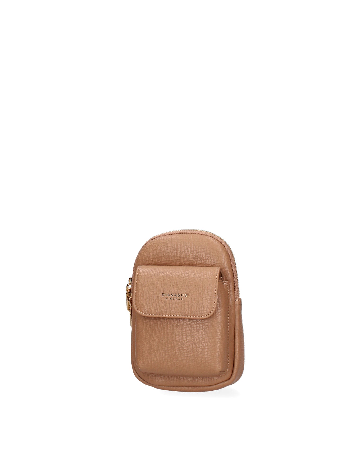 Borsa a tracolla donna Ecopelle e zip 601-1-CAMEL Diana&co