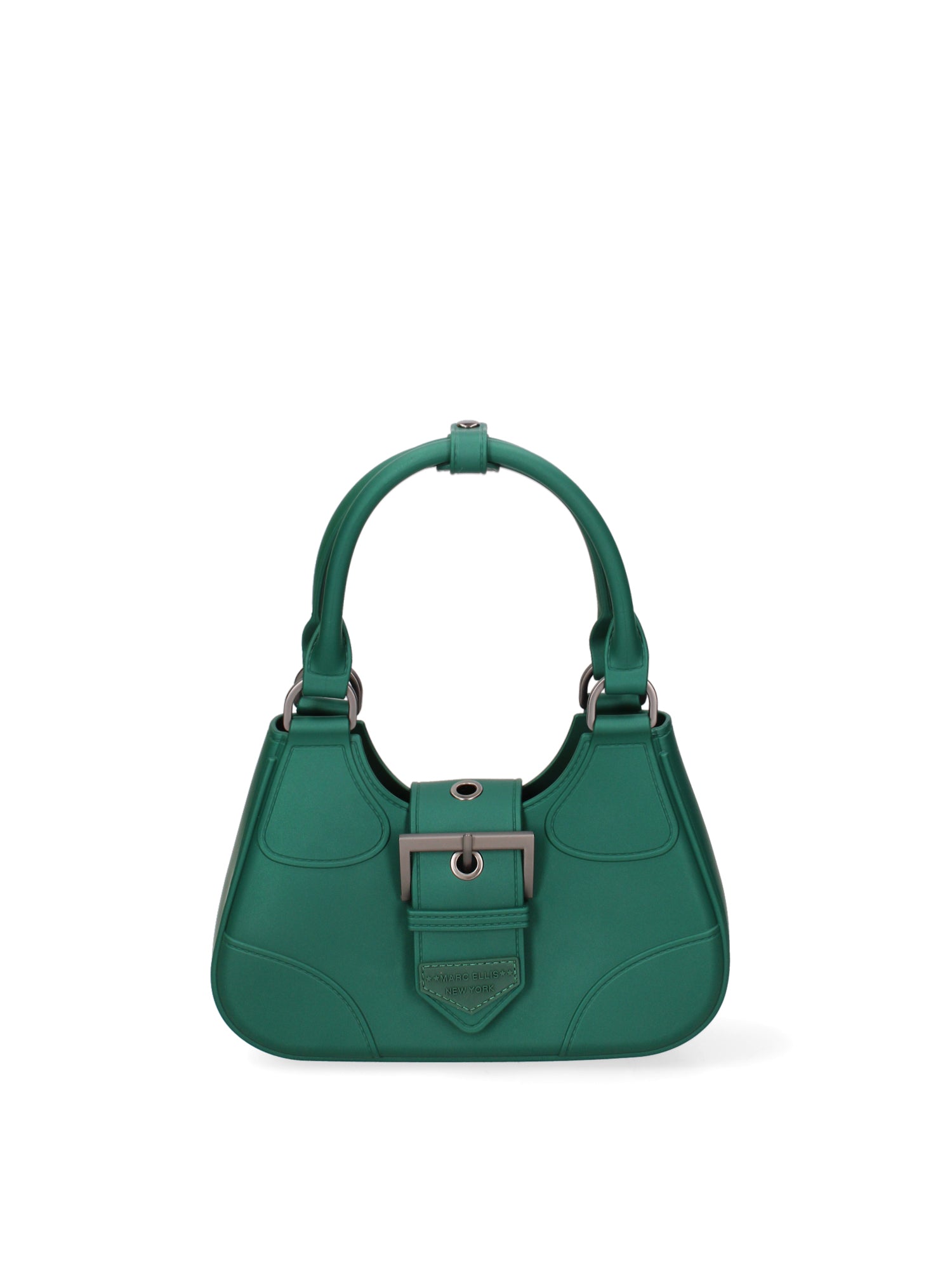 Borsa a mano da donna 100% PVC FLAT-CIRCLE-FOREST GREEN - SATIN CDF Marc Ellis