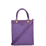 Borsa a mano da donna Misto pelle e tessuto 07149-D45 VIOLA Roberta Rossi