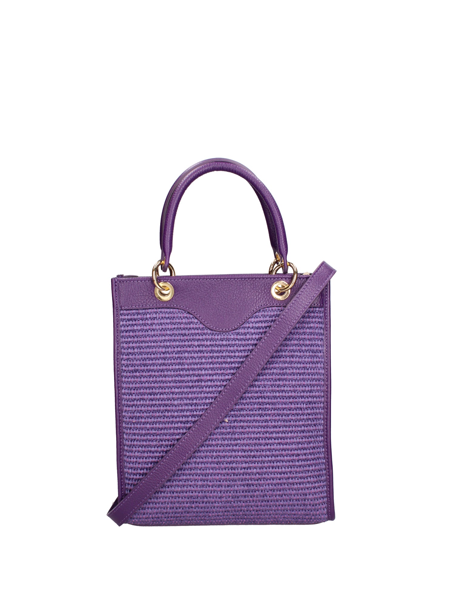 Borsa a mano da donna Misto pelle e tessuto 07149-D45 VIOLA Roberta Rossi