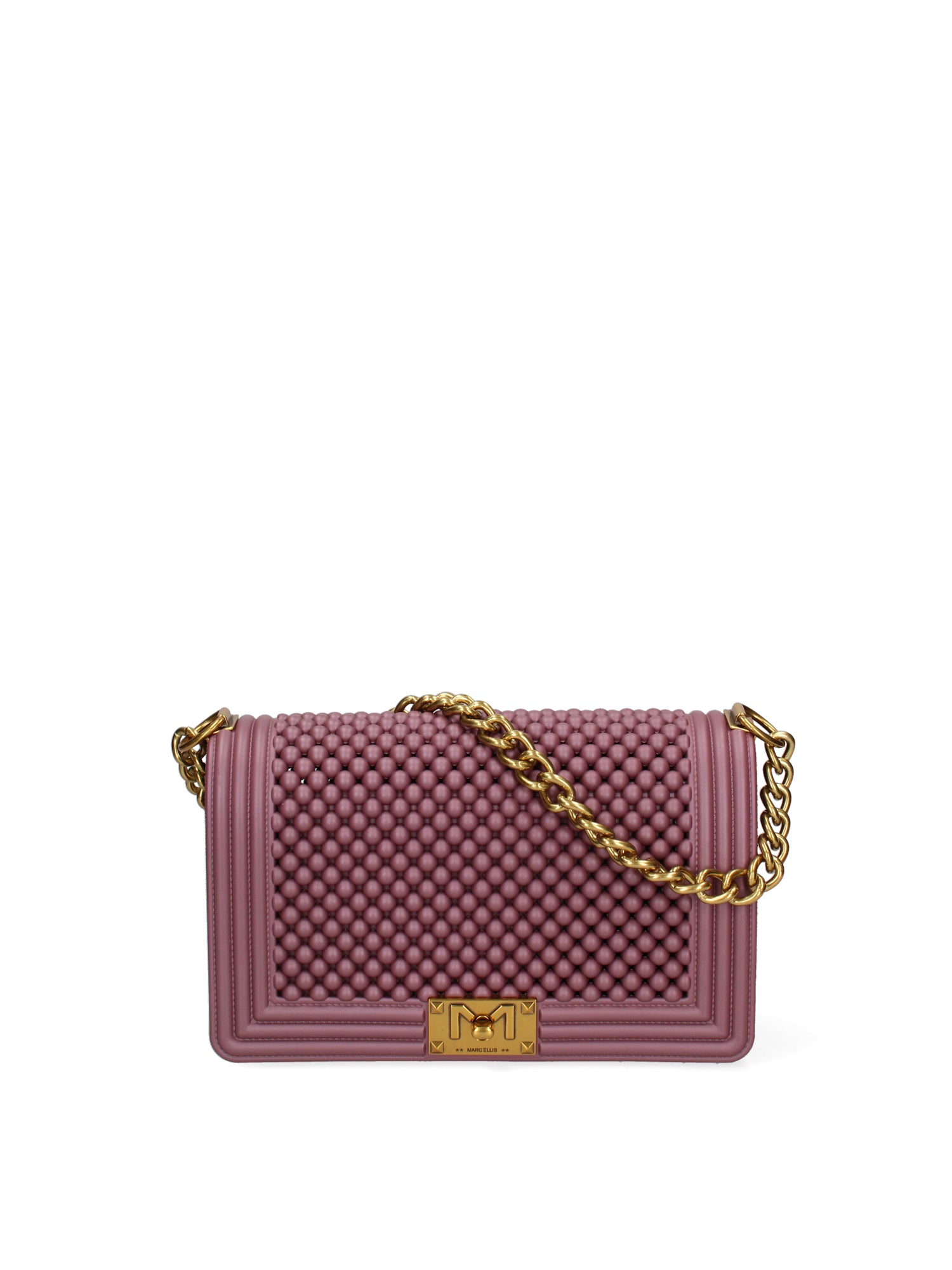Borsa a mano da donna 100% Pvc FLAT-M-BALL 24-DARK MAUVE - LIGHT OTTONE Marc Ellis