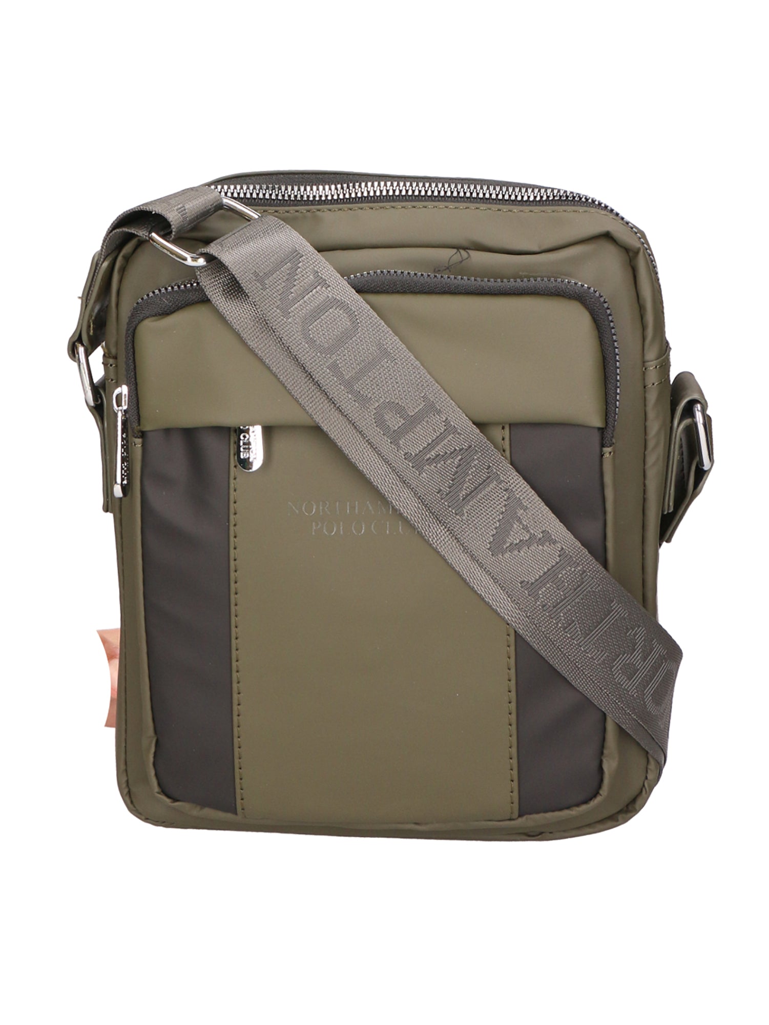 Borsa a tracolla uomo 100% pelle PU PCL3016-GREEN+BLACK Northampton Polo Club