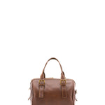 Borsa a bauletto unisex in vera pelle 100% cotone 4528-TESTA DI MORO Alessia Firenze