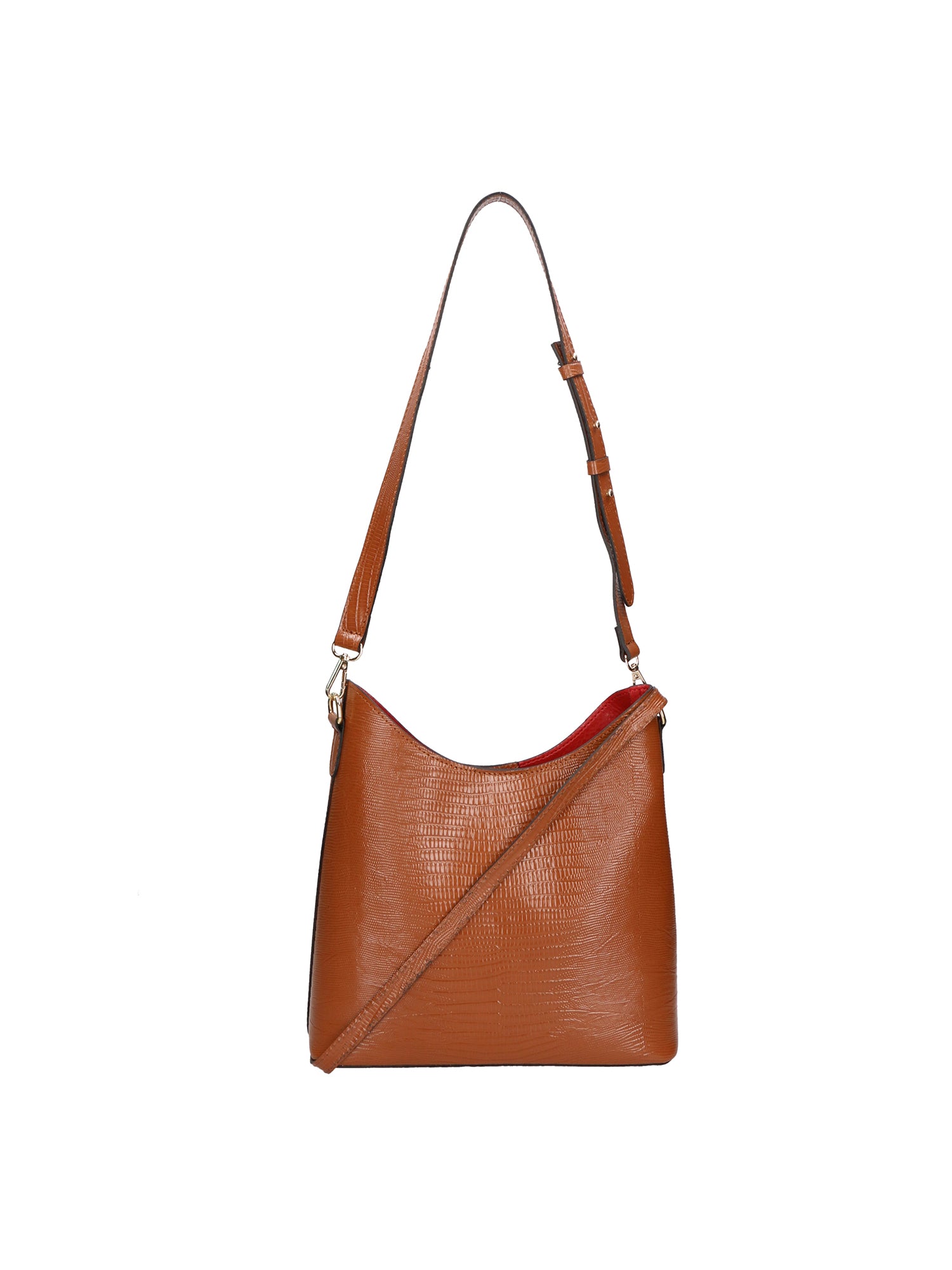 Carmine Borsa a spalla da donna Vera pelle 05442-LU17 CUOIO COGNAC Gave Lux
