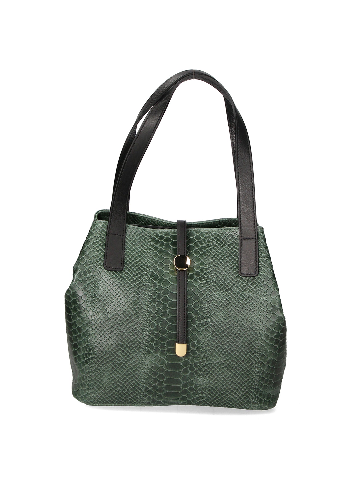 Clarissa Borsa a mano da donna Vera pelle 5276-017 VERDE BOTTIGLIA Gave Lux