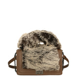 Silvana Pro Borsa a tracolla donna Vera pelle + Calfhair 6599-TAUPE Gave Lux