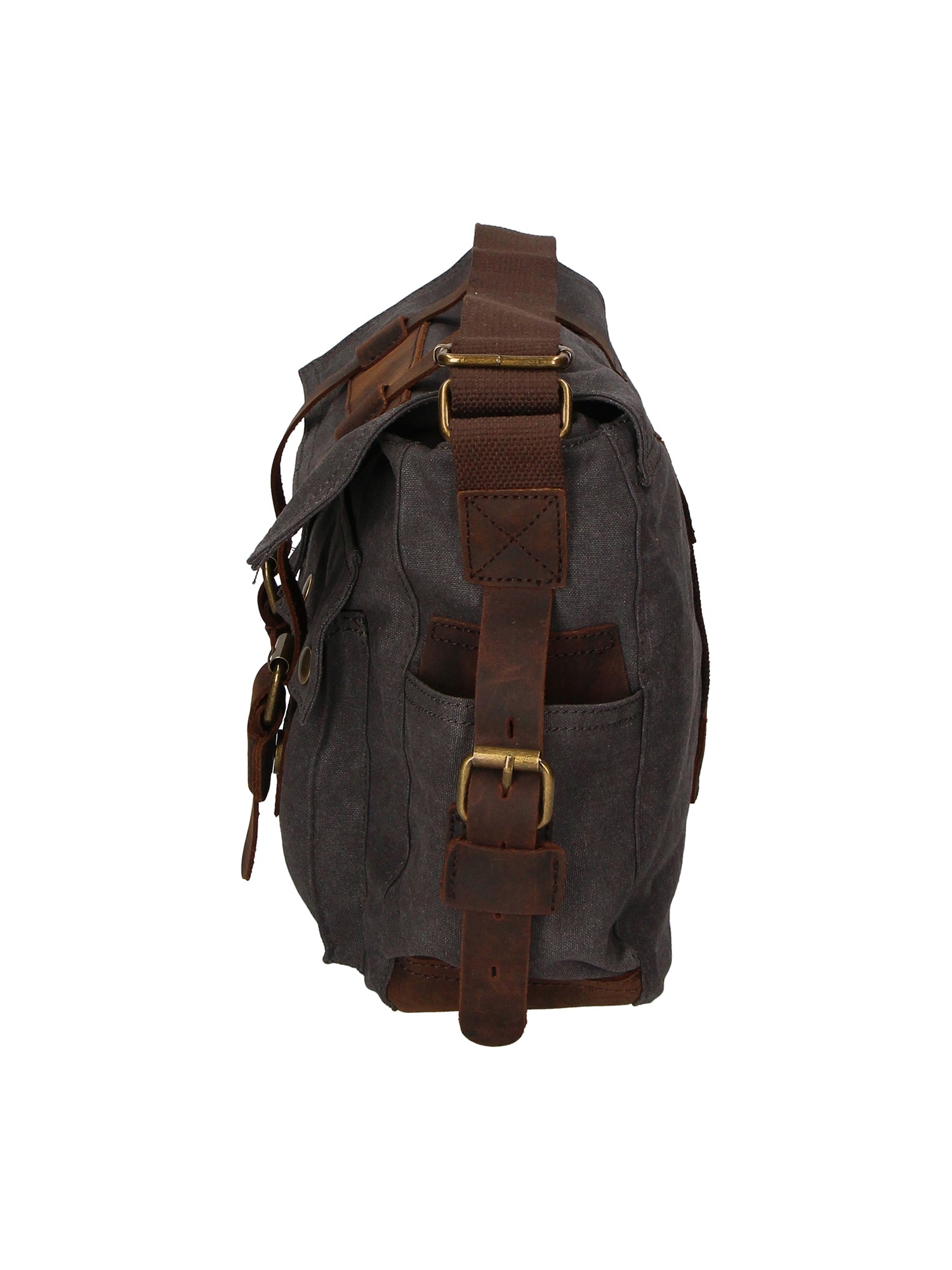 Melania Borsa a spalla unisex Canvas e vera pelle ZG3016-NERO BLACK Gave Lux
