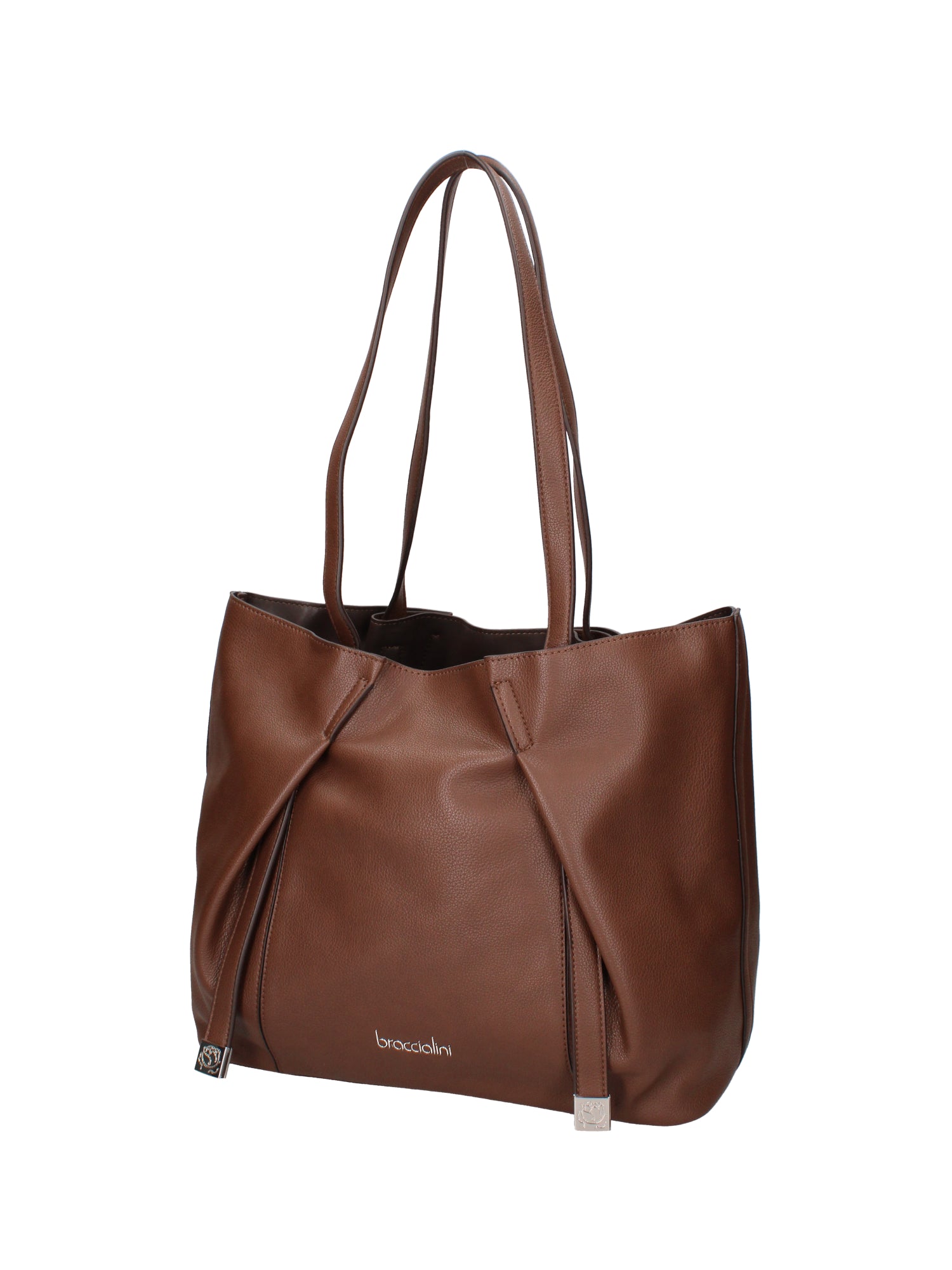 Iridea Borsa a spalla da donna 100% poliuretano B16261-MARRONE Braccialini