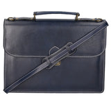 Dafne Borsa da lavoro unisex Vera pelle 7004-BLU Gave Lux