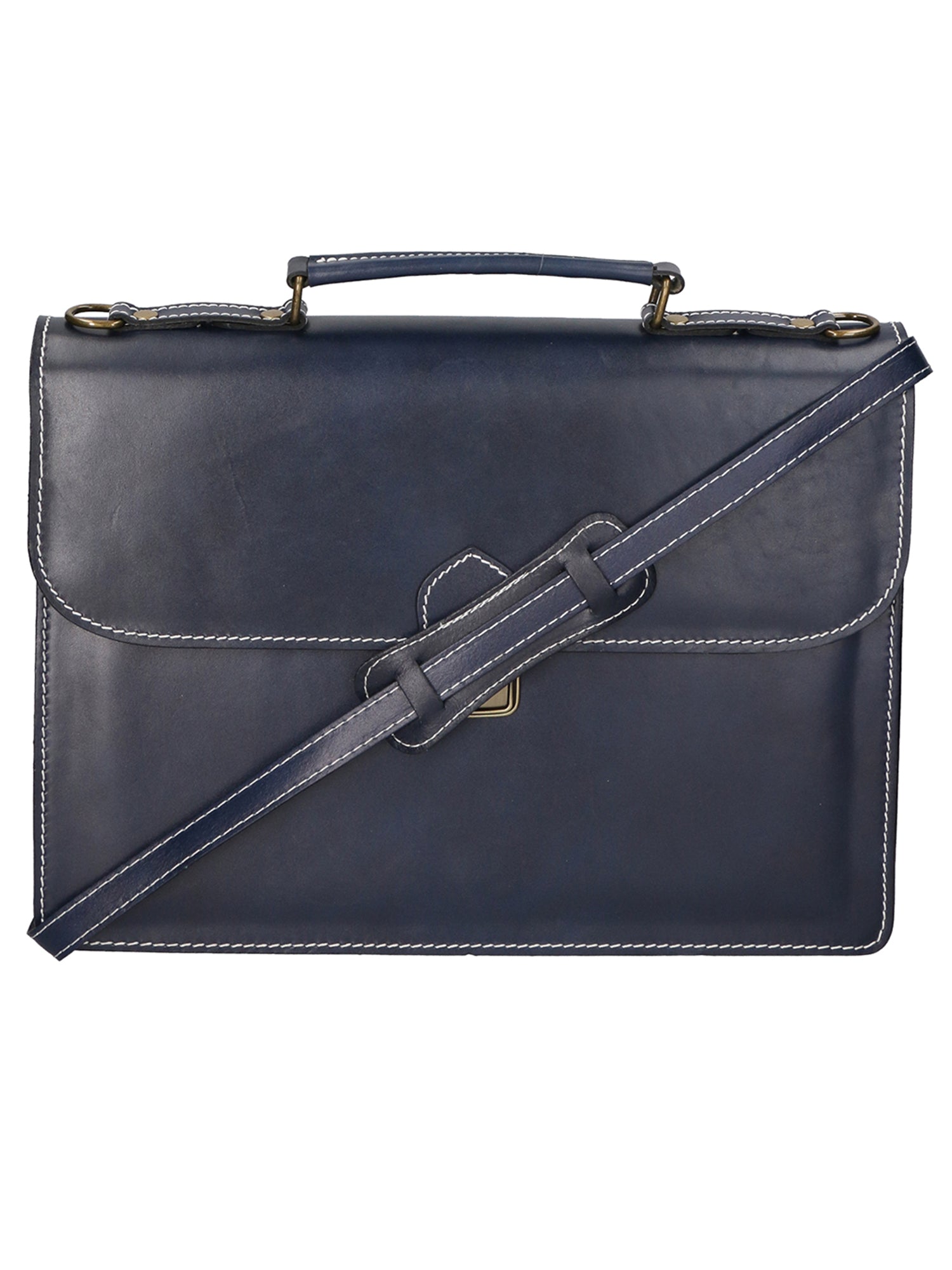 Dafne Borsa da lavoro unisex Vera pelle 7004-BLU Gave Lux
