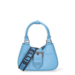 Borsa a mano da donna 100% PVC FLAT-CIRCLE-SUGAR BLUE - SATIN CDF Marc Ellis