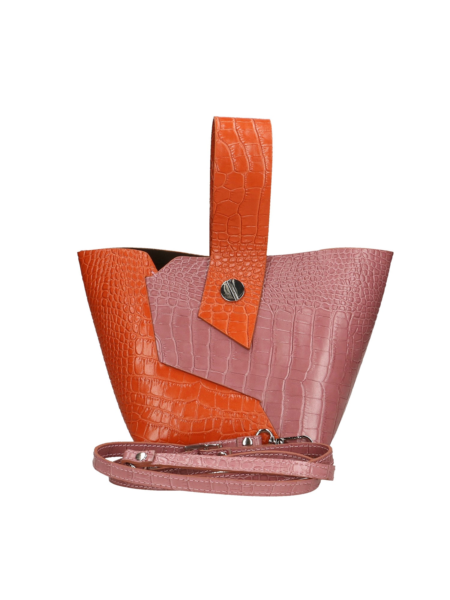 Ombretta Borsa a mano da donna Vera pelle 00643-C35+C73 ARANCIONE+MALVA Gave Lux