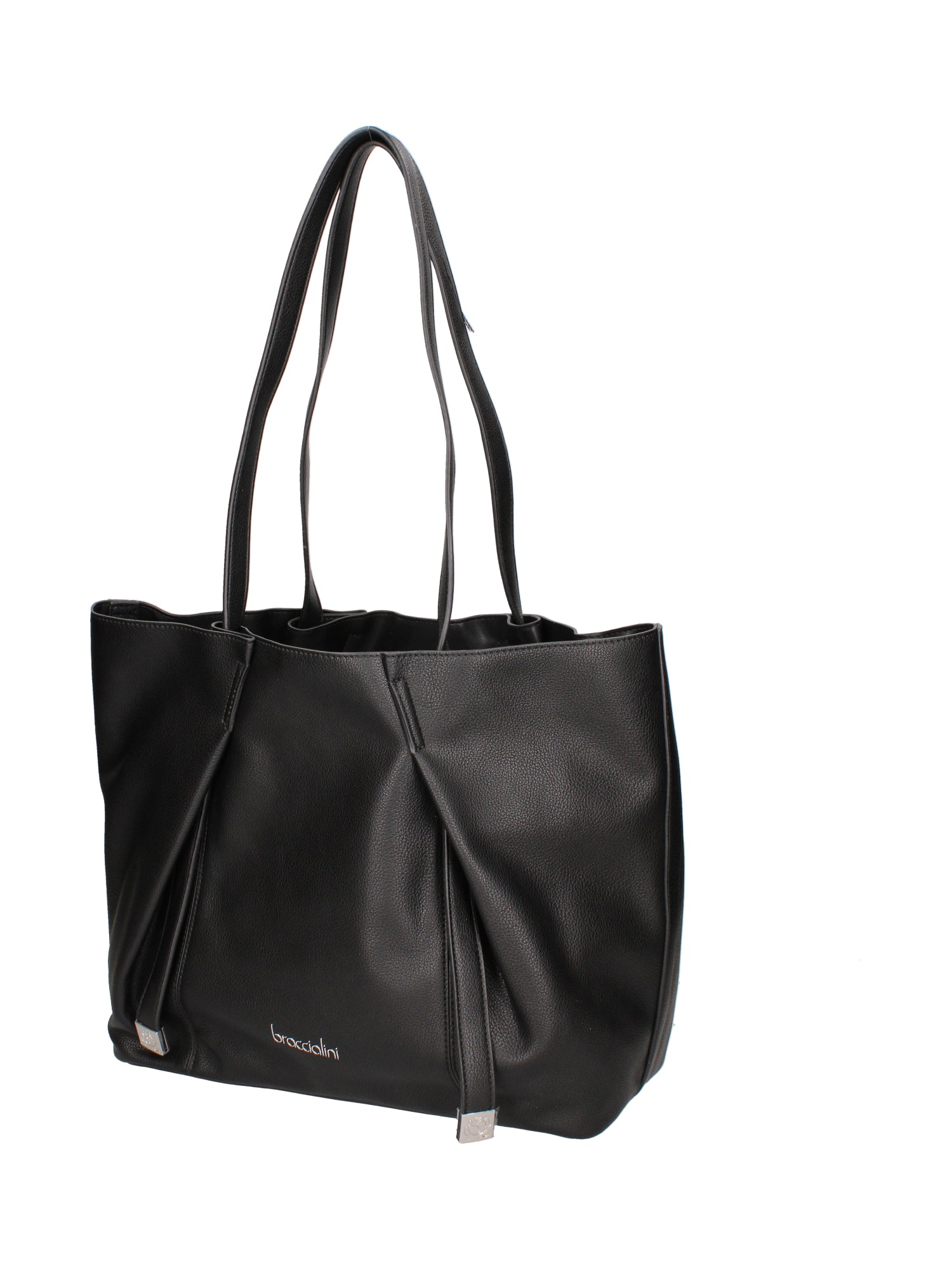 Iridea Borsa a spalla da donna 100% poliuretano B16261-NERO Braccialini