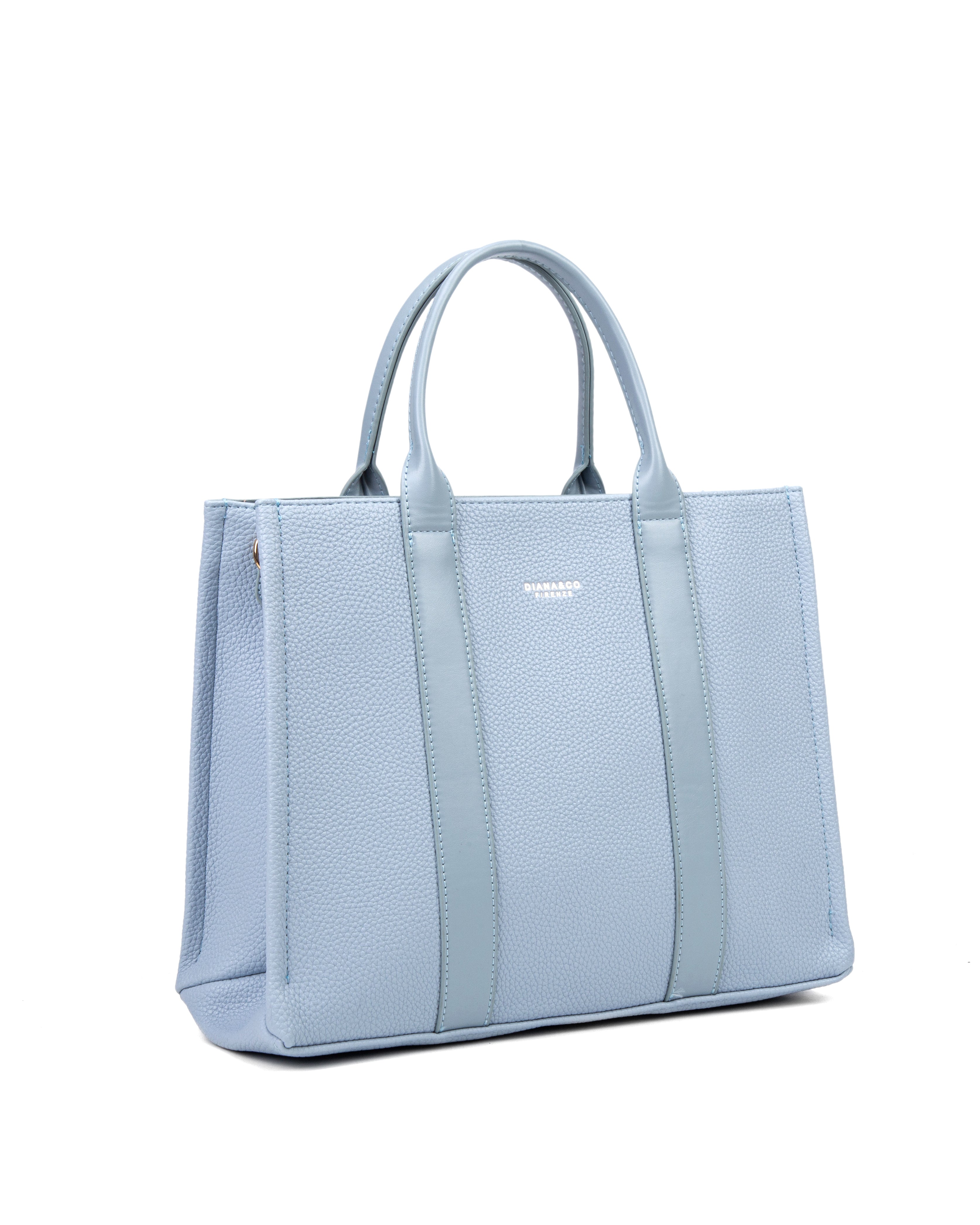 Borsa a mano da donna 100% pelle vegana PU 715-3PT-LIGHTBLUE Diana&co