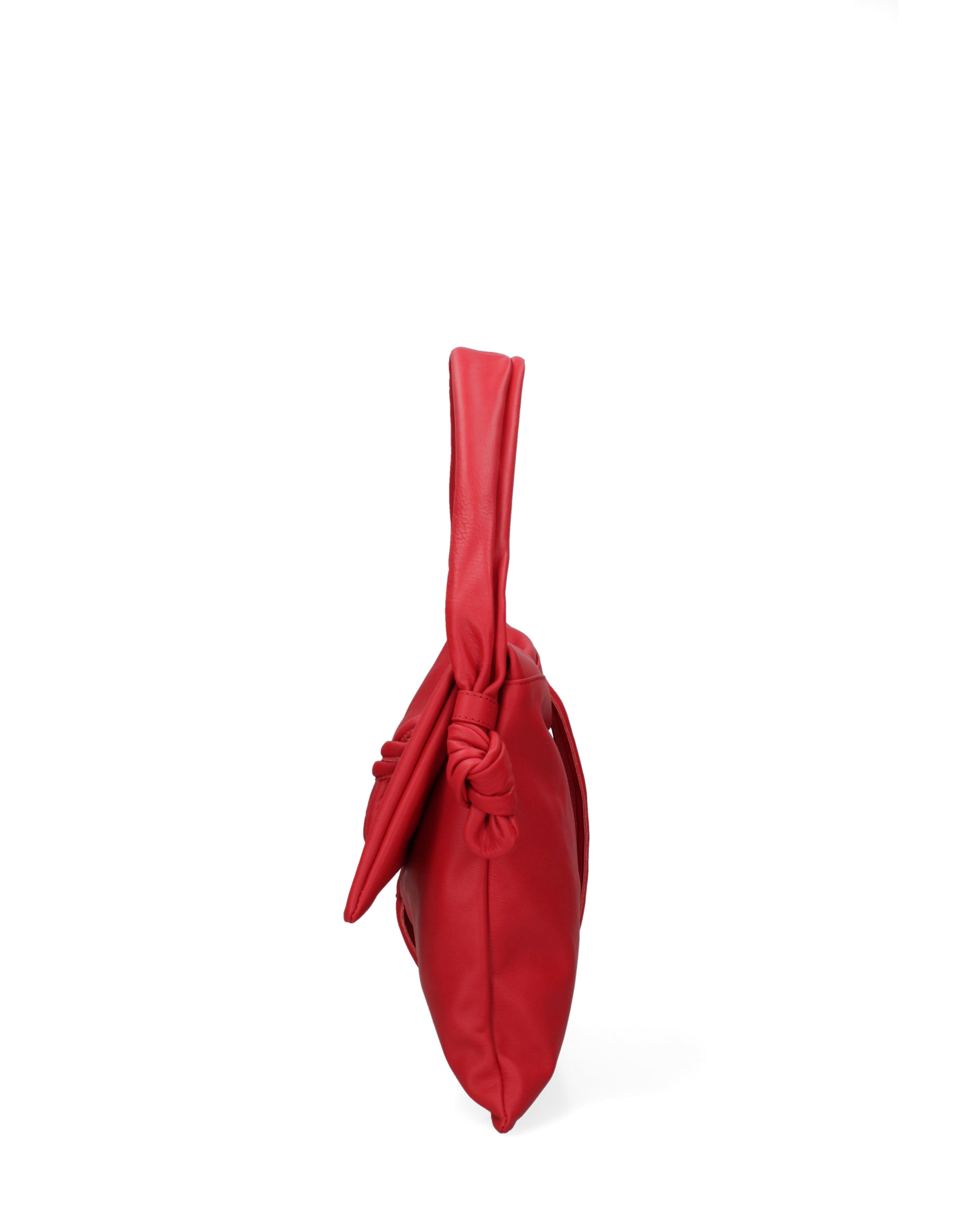 Borsa a spalla da donna Vera pelle 07172-S58 ROSSO FUOCO Viola Castellani