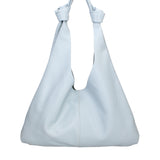 Borsa a spalla da donna 100% vera pelle 07156-D92 CELESTE Viola Castellani