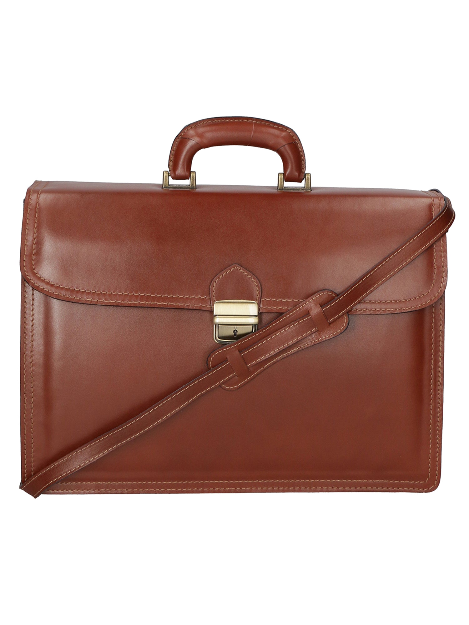 Cesare Borsa da lavoro uomo Vera pelle 7002-MARRONE Gave Lux