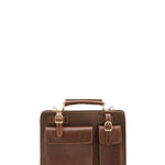 Borsa a mano unisex in vera pelle Made in Italy 4506-TESTA DI MORO Alessia Firenze