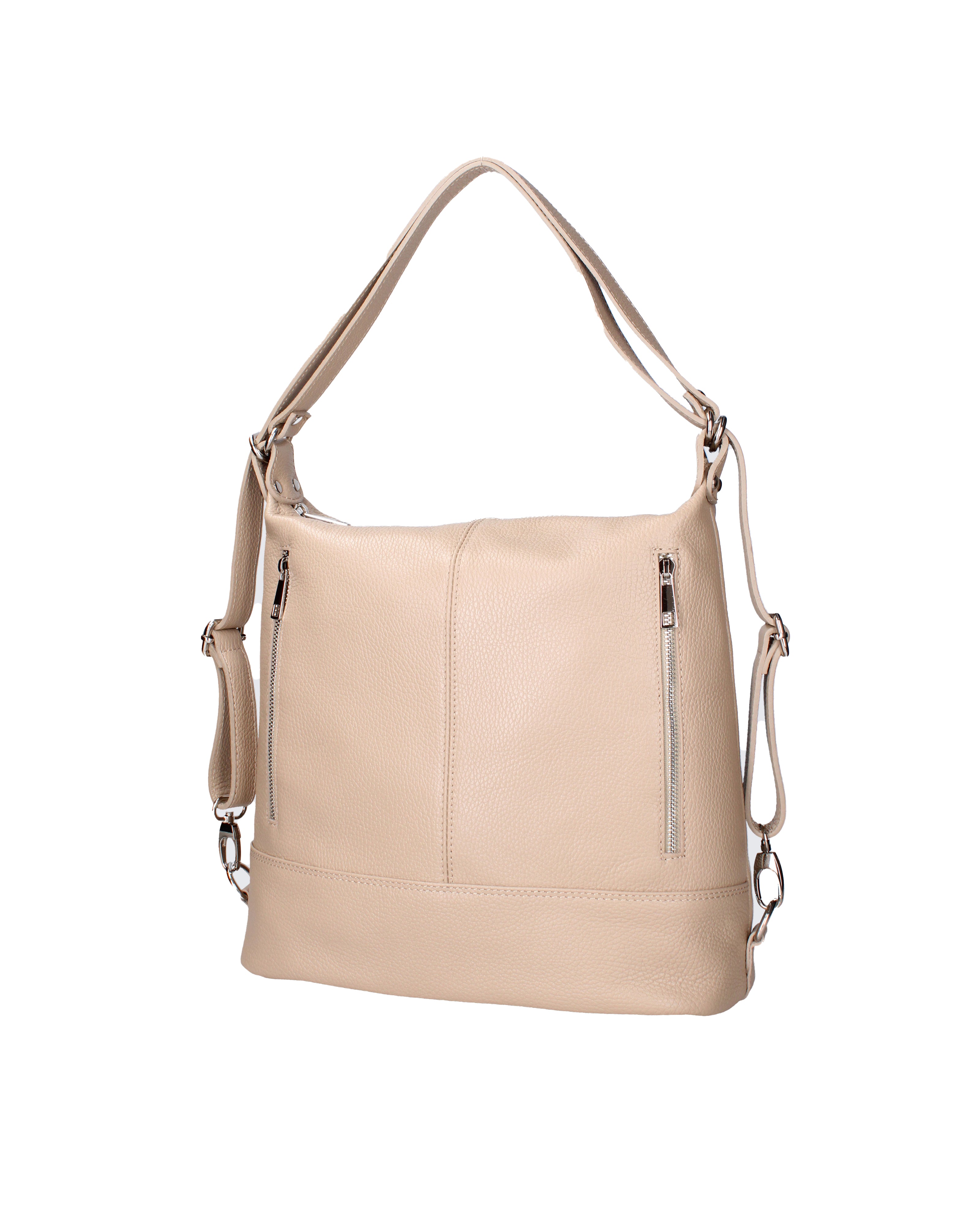 Vera pelle 07135-D05 CAPPUCCINO Borsa a spalla convertibile Anjelica Viola Castellani