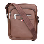 Borsa a tracolla uomo 100% pelle PU PCL3024-LIGHT BROWN Northampton Polo Club