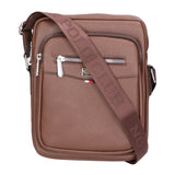 Borsa a tracolla uomo 100% pelle PU PCL3024-LIGHT BROWN Northampton Polo Club