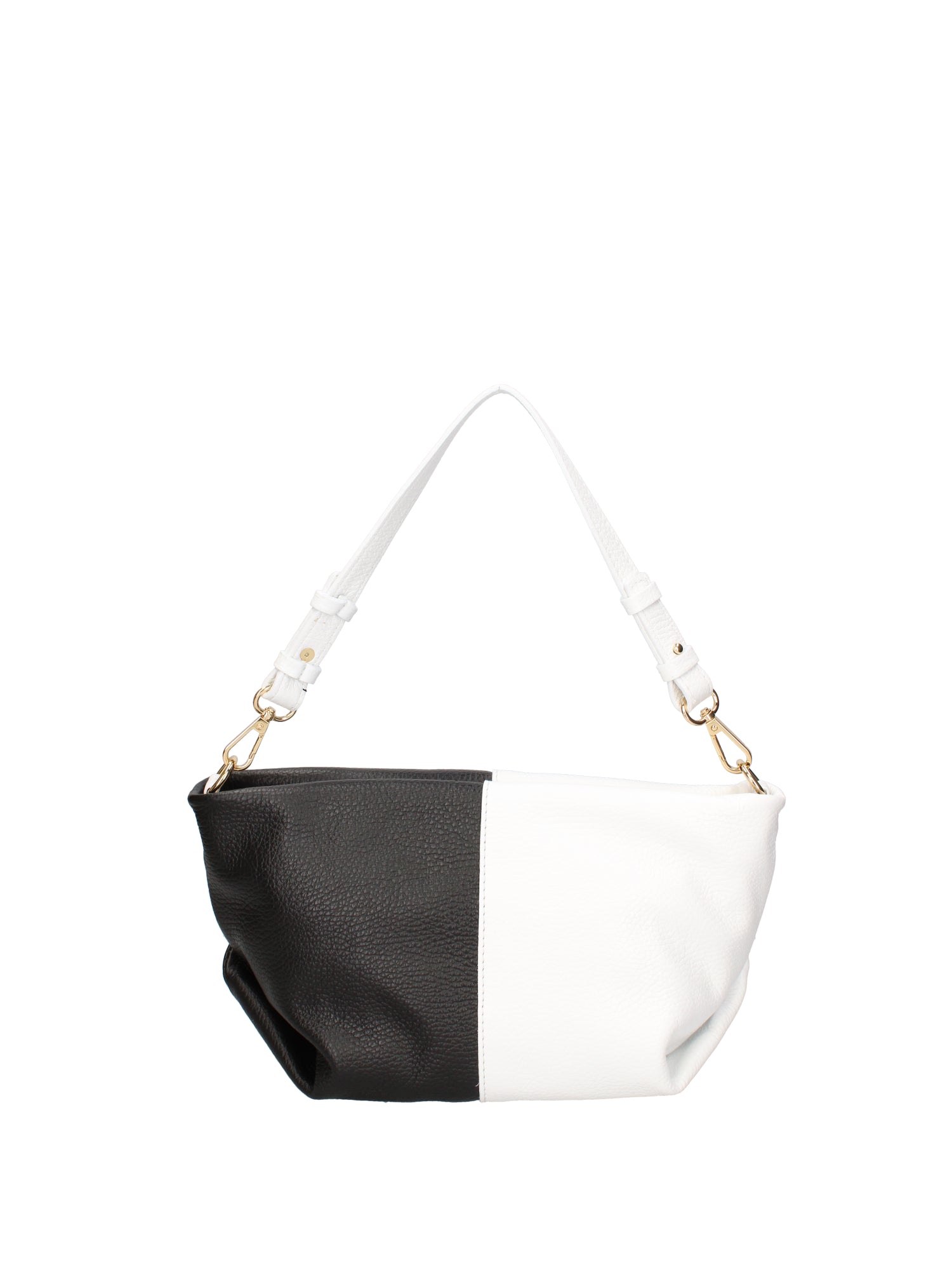 Borsa a spalla da donna Vera pelle 07165-BIANCO+D28 NERO Roberta Rossi