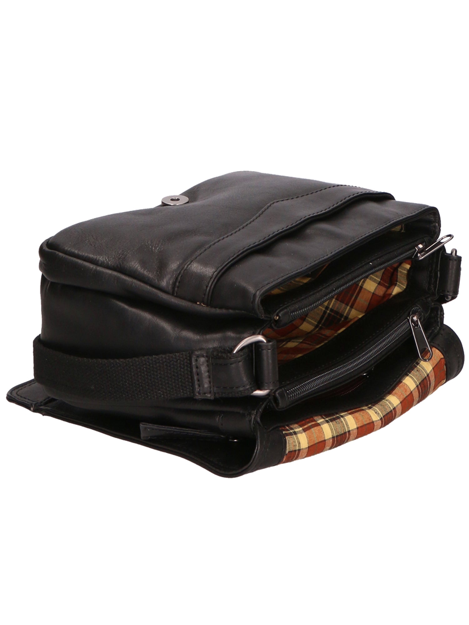Borsa a tracolla unisex Made in Italy Vera pelle SN5863047-BLACK Santini Firenze