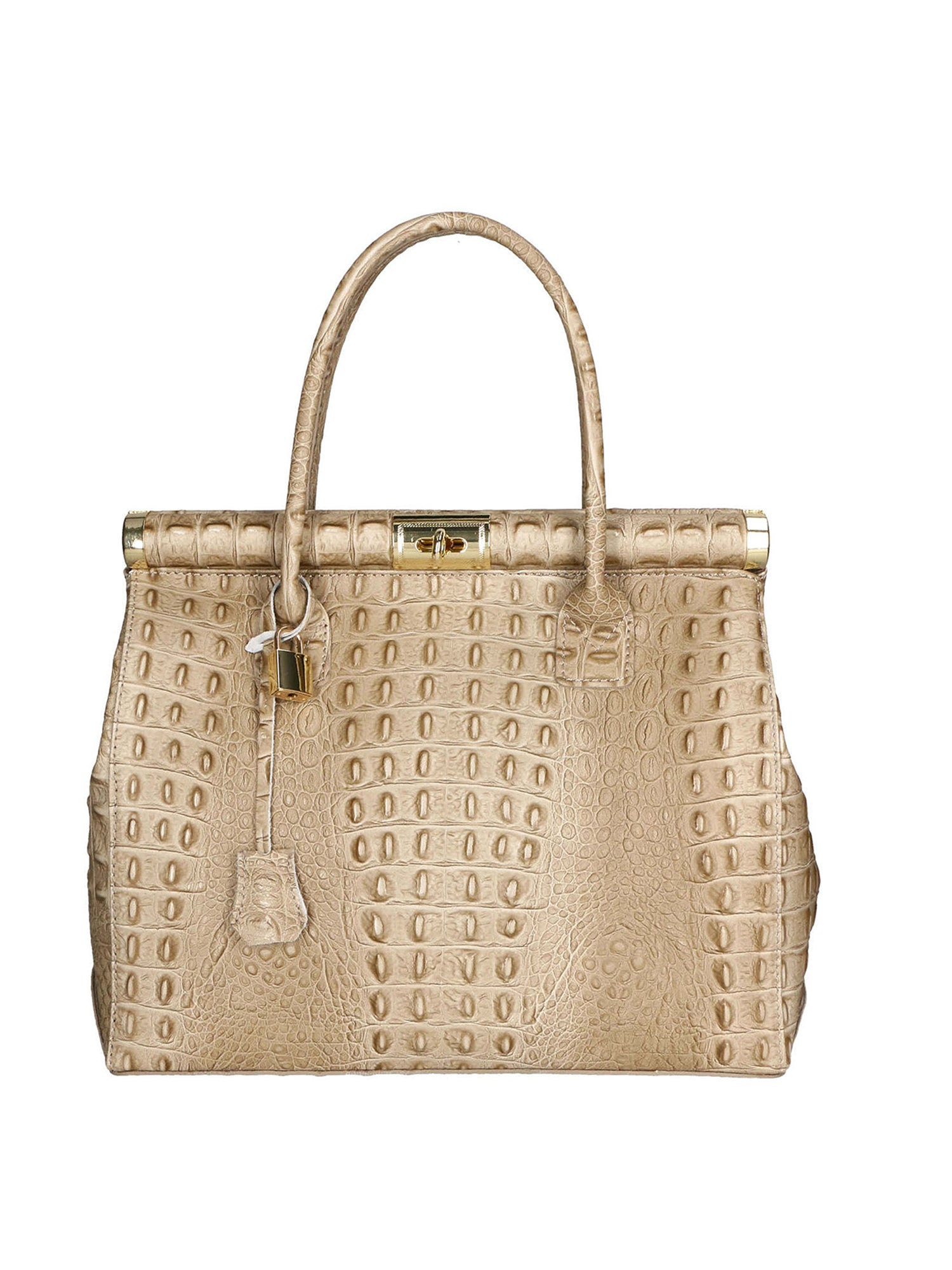 Deborah Borsa a mano da donna Pelle Croco Stampata 7727-C40 TAUPE SCURO DARK TAUPE Gave Lux