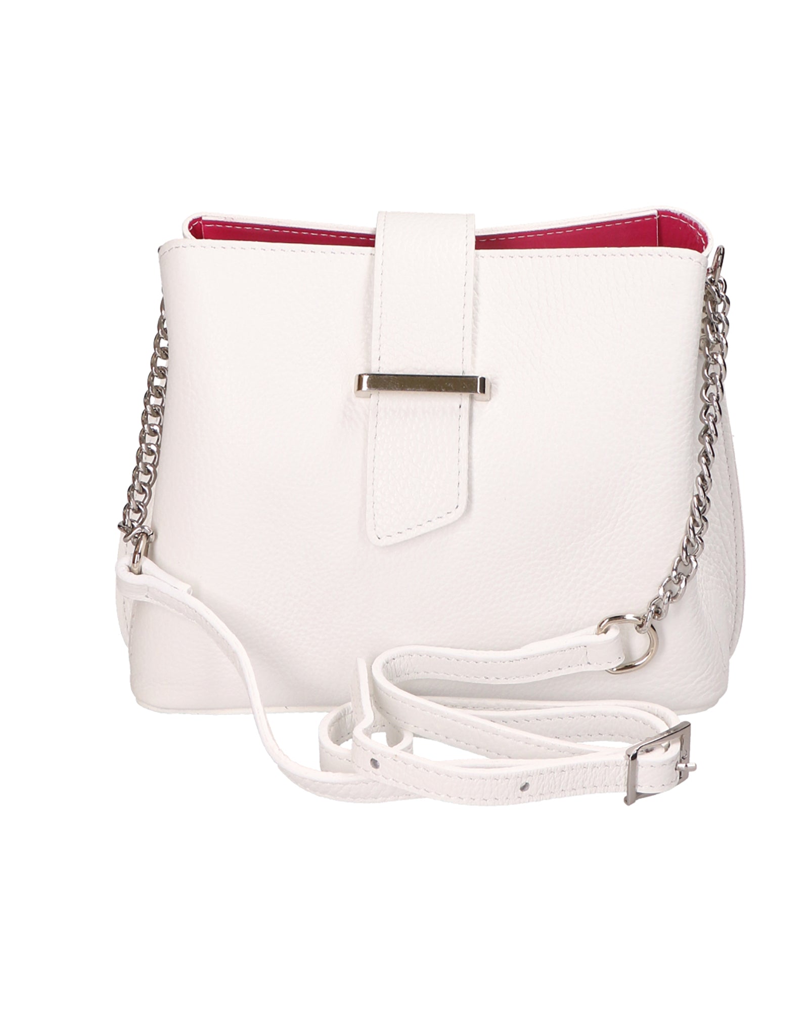 Eridana Borsa a tracolla da donna Vera pelle 1137-BIANCO Gave Lux