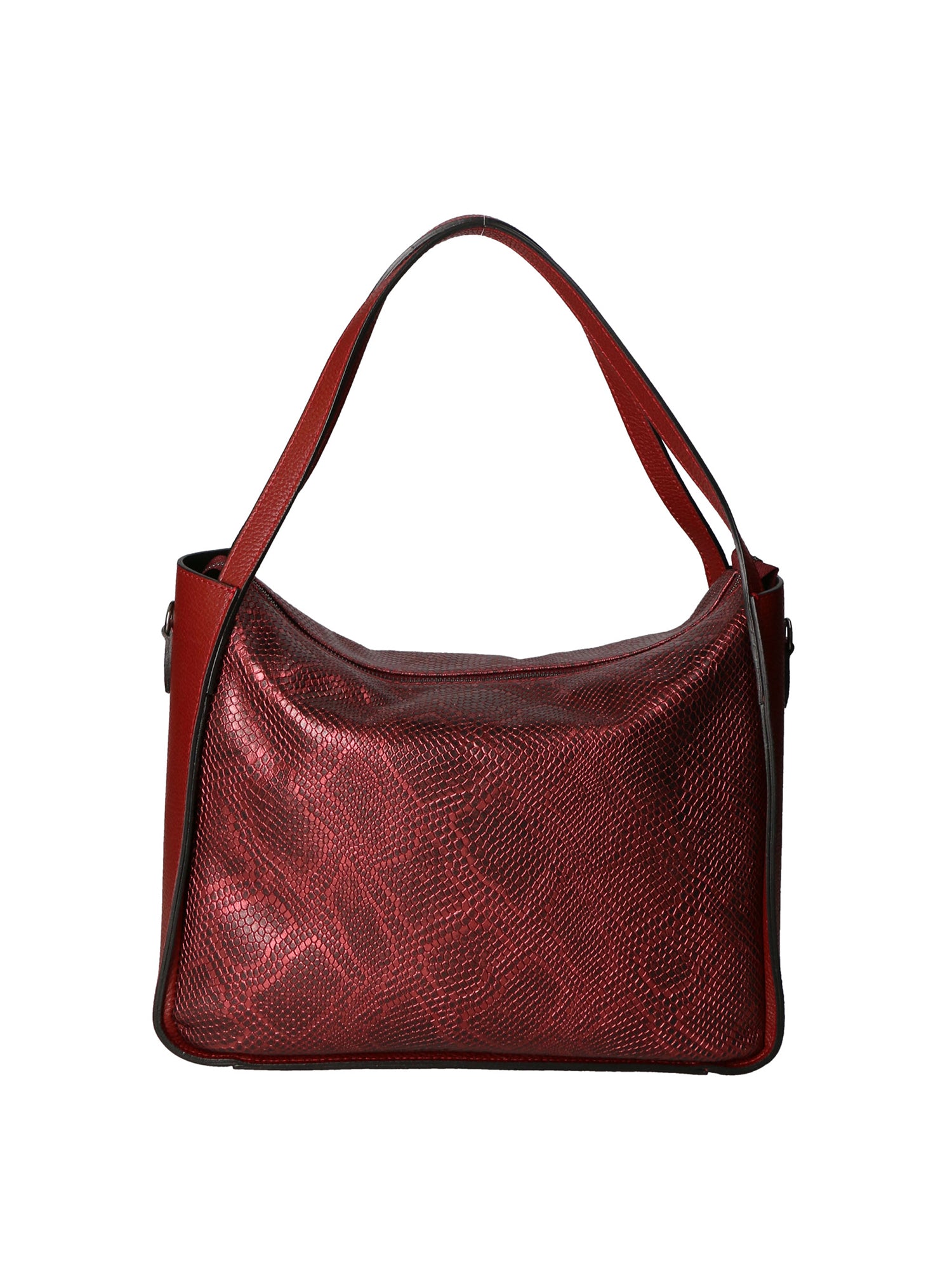 Aura Borsa a spalla da donna Vera pelle stampata lizard 05517-D10 RUBINO L019 RUBINO Gave Lux