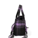 Borsa a mano da donna 100% lana e tessuto BUBY-TARTAN-M-DARK MAUVE Marc Ellis