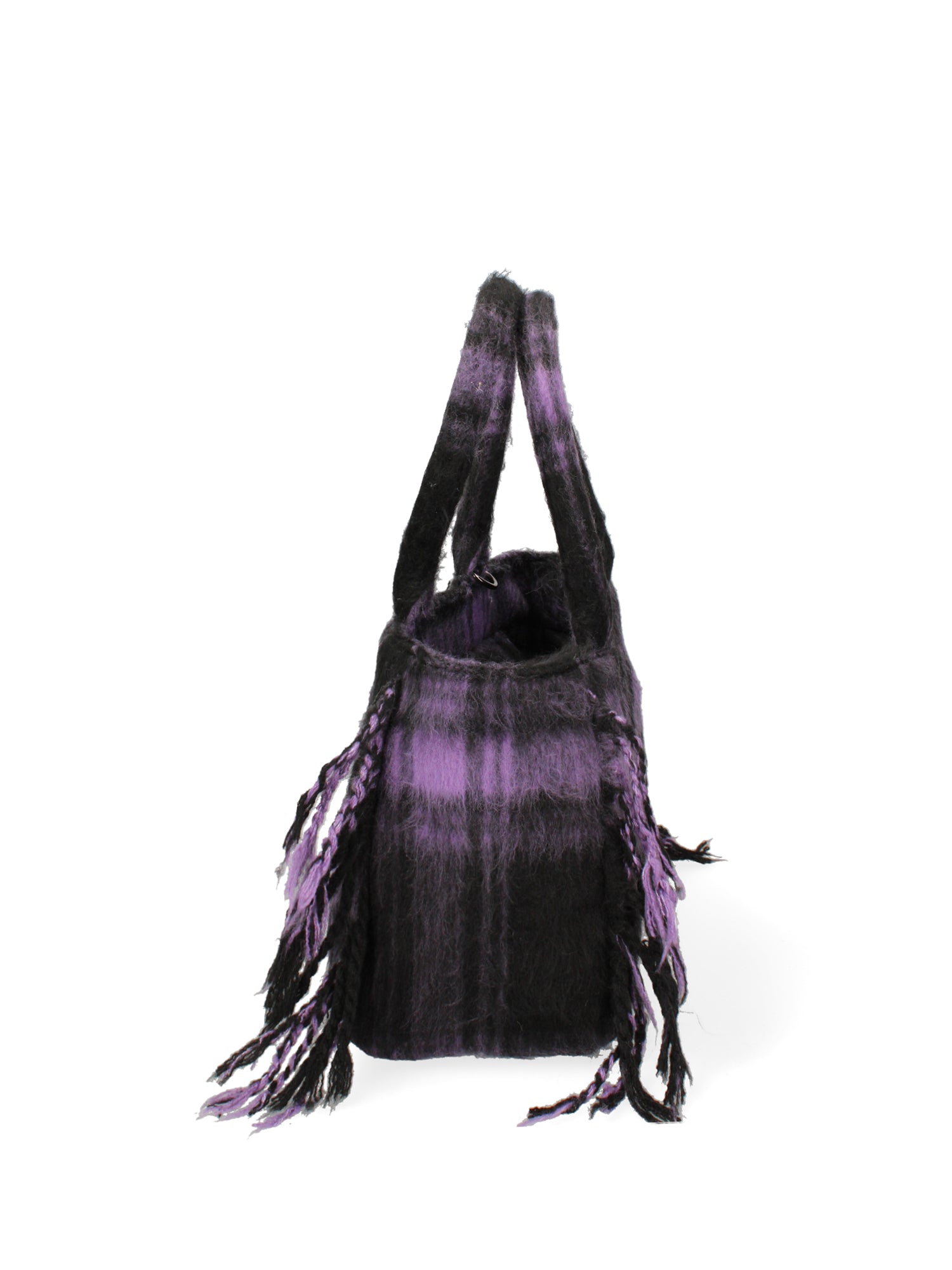 Borsa a mano da donna 100% lana e tessuto BUBY-TARTAN-M-DARK MAUVE Marc Ellis