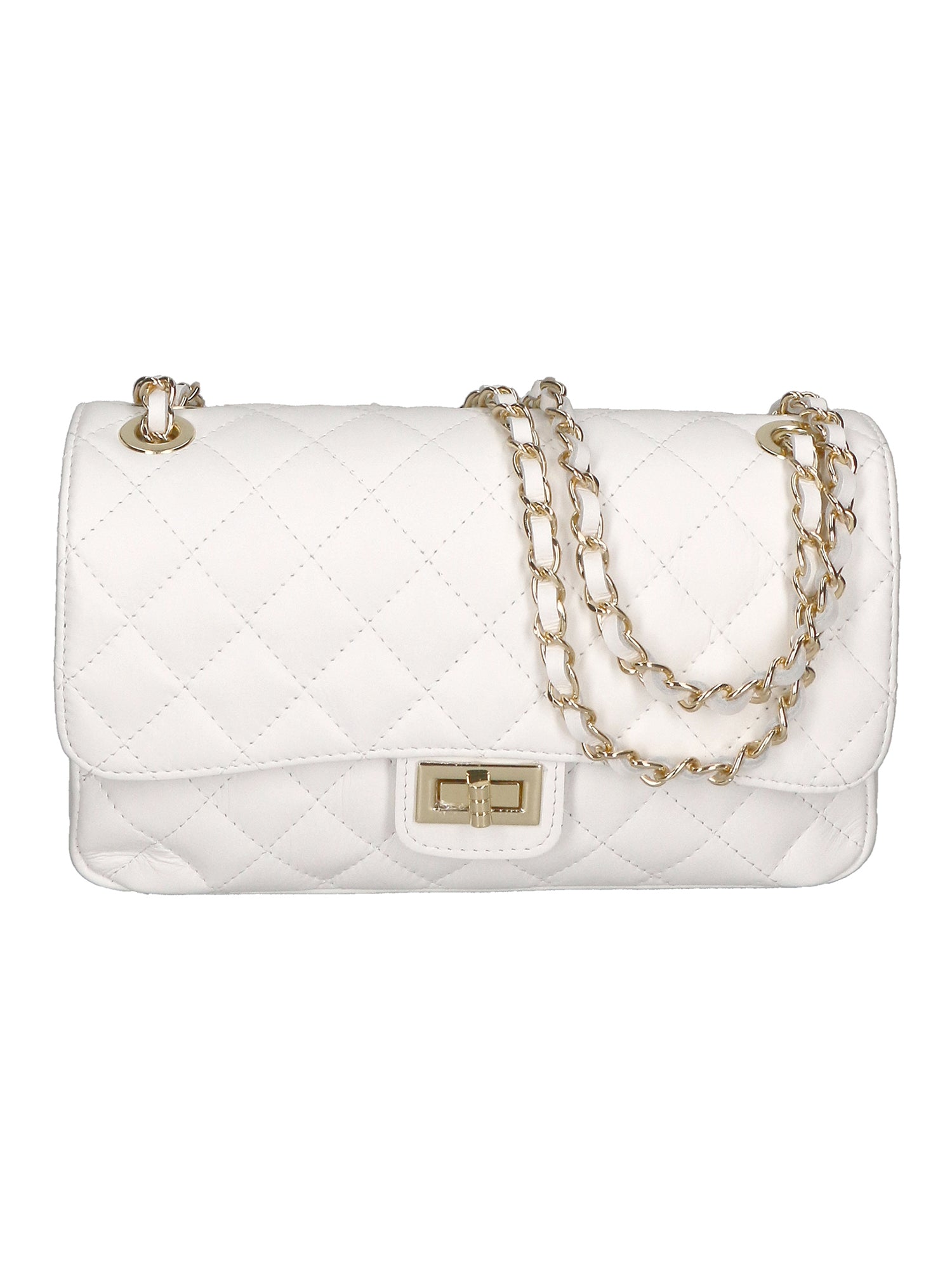 Clizia Borsa a spalla da donna Vera pelle 6078-S01 BIANCO Gave Lux