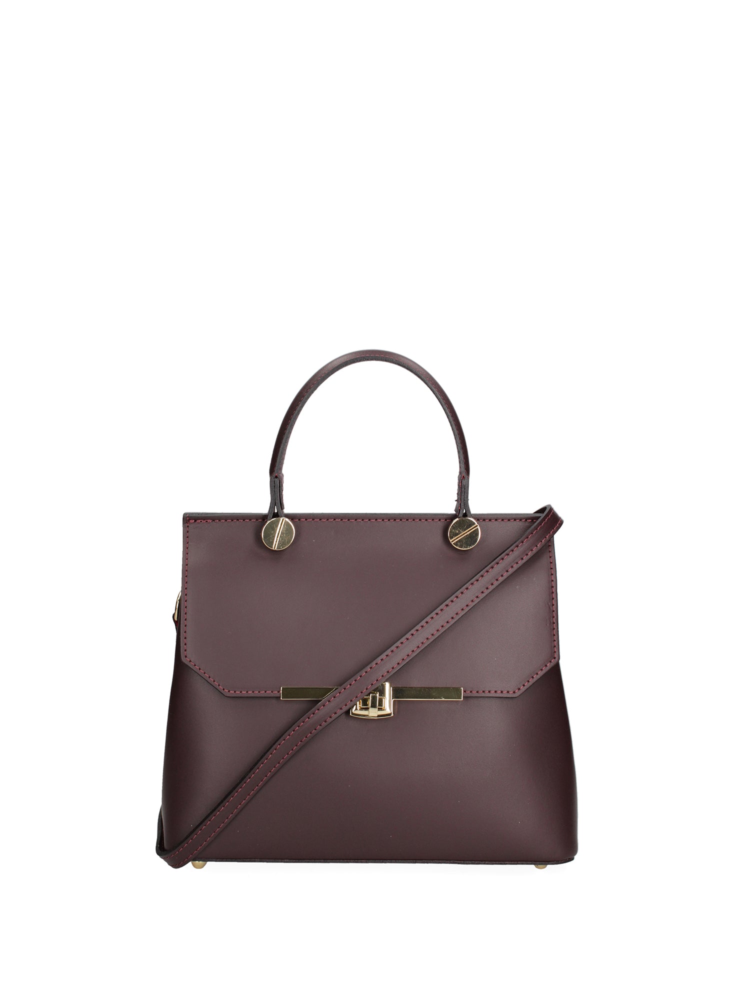 Borsa a mano da donna 100% vera pelle 7708-L133 BORDO' Viola Castellani