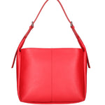 Borsa a spalla da donna Misto pelle e tessuto 07157-D58 ROSSO FUOCO Roberta Rossi