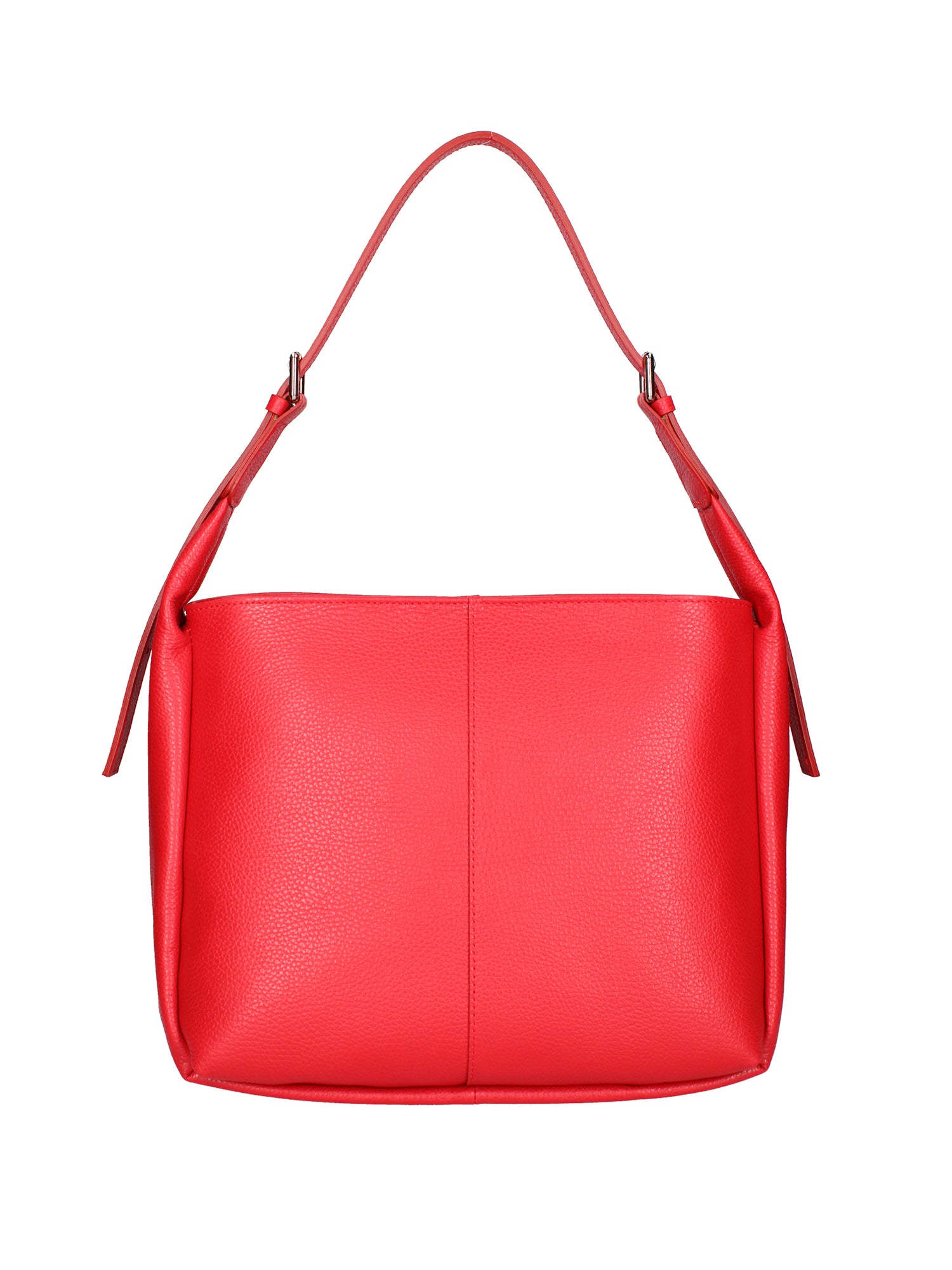 Borsa a spalla da donna Misto pelle e tessuto 07157-D58 ROSSO FUOCO Roberta Rossi