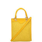 Borsa a mano da donna Misto pelle e tessuto 07149-D04 GIALLO Roberta Rossi