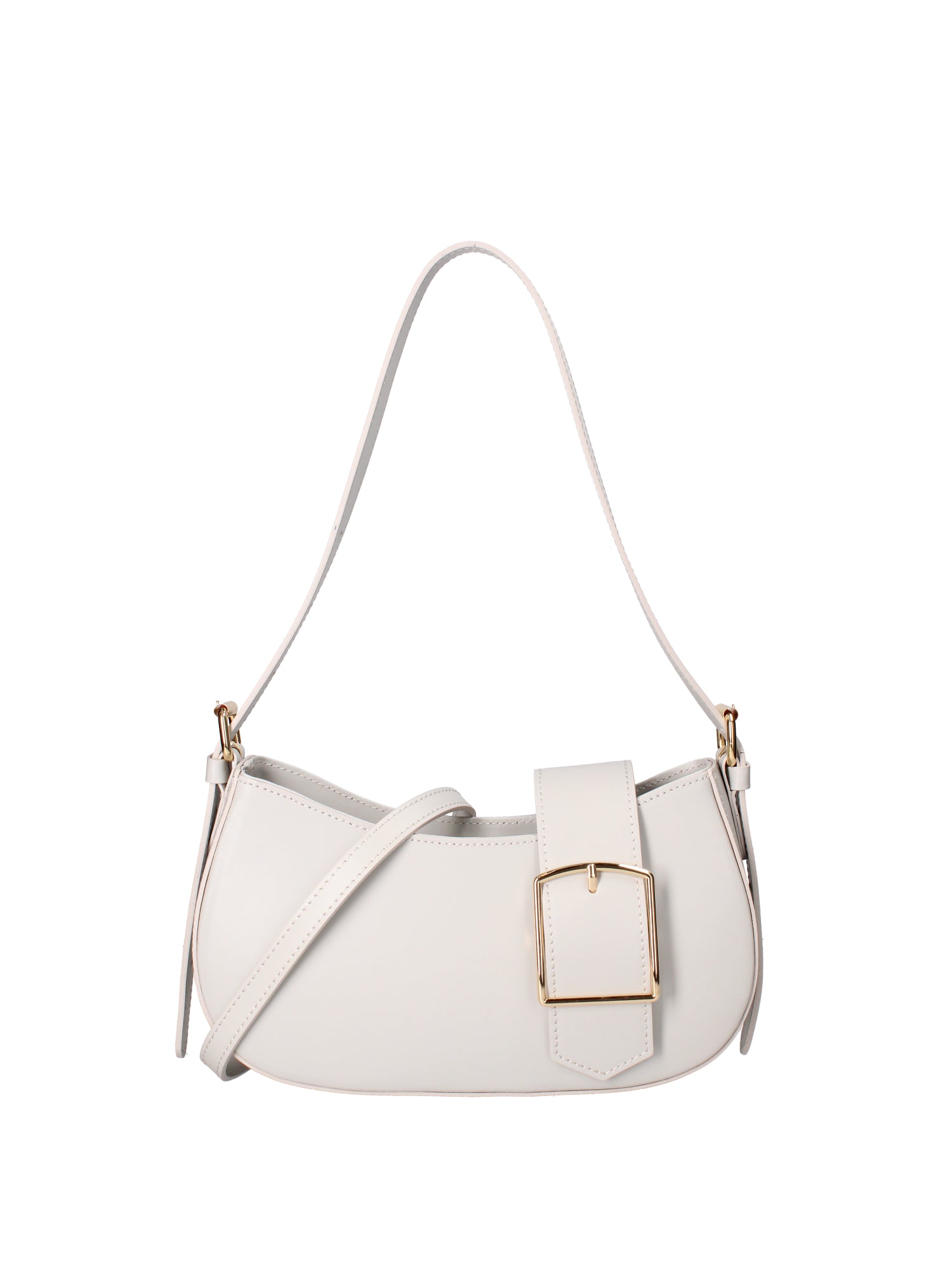 Borsa a spalla da donna 100% vera pelle 07213-L119 GRIGIO CHIARO Roberta Rossi