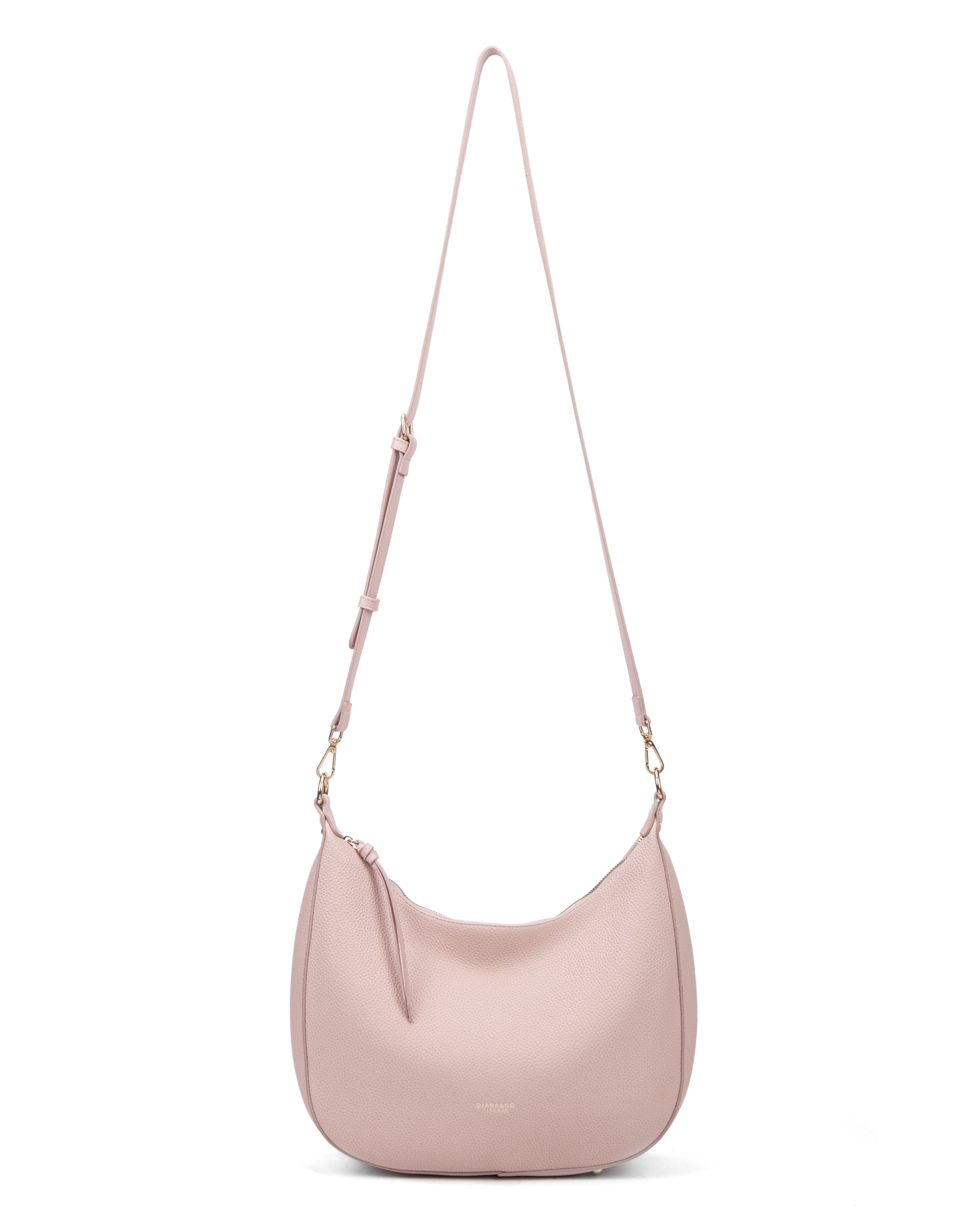 Borsa a spalla da donna 100% pelle vegana PU 715-1PT-ROSE Diana&co