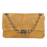 Edvige Borsa a spalla da donna Pelle Croco Stampata 80045-CUOIO Gave Lux