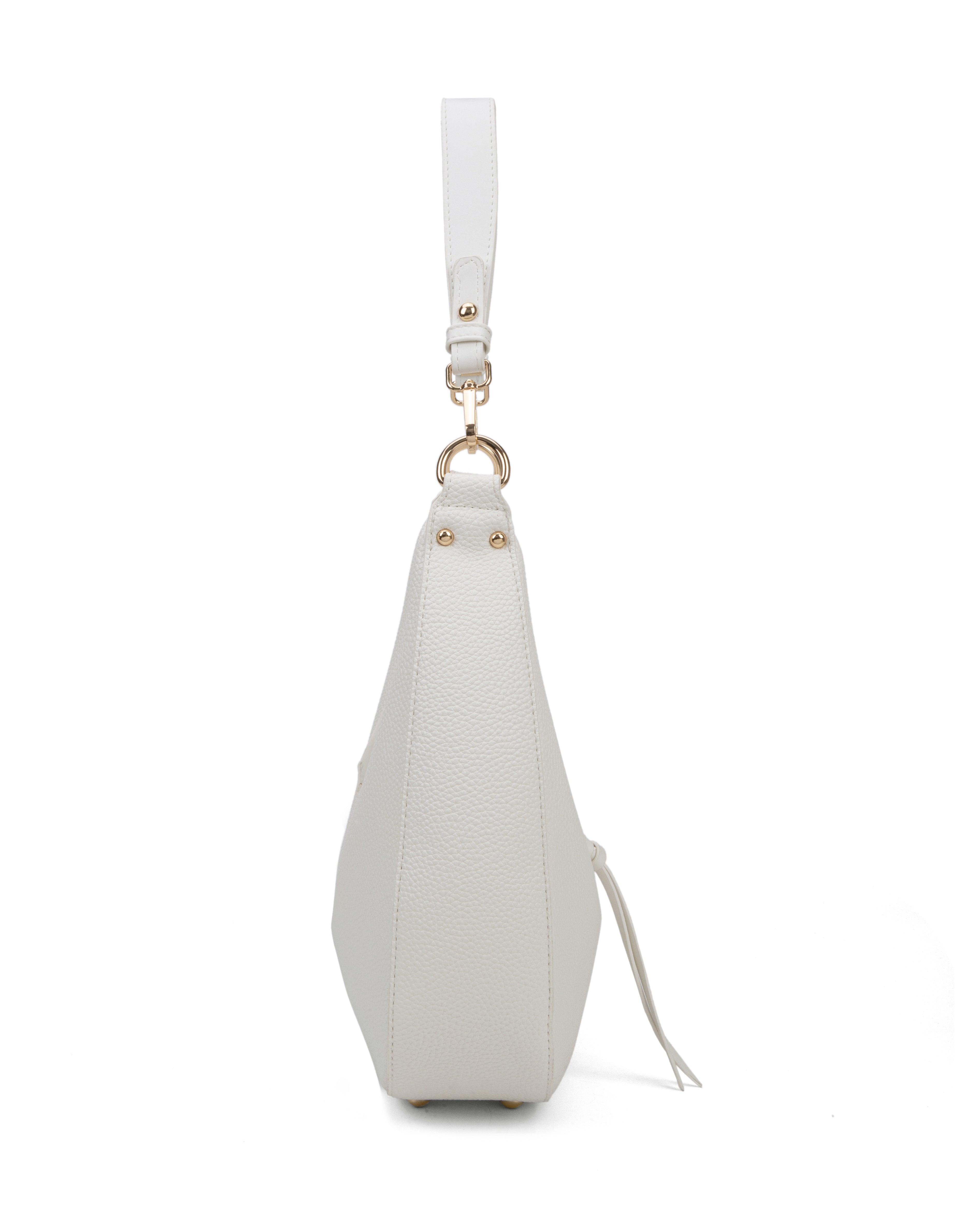 Borsa a spalla da donna 100% pelle vegana PU 715-1PT-WHITE Diana&co