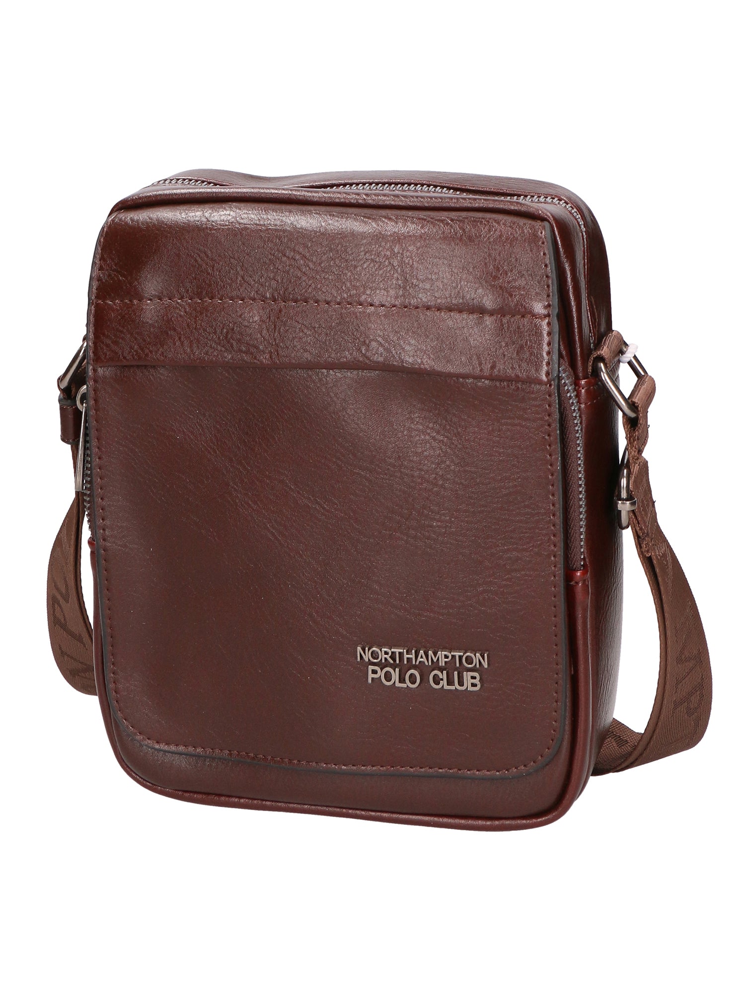 Borsa a tracolla uomo in pelle PU Casual PCL3081-BROWN Northampton Polo Club