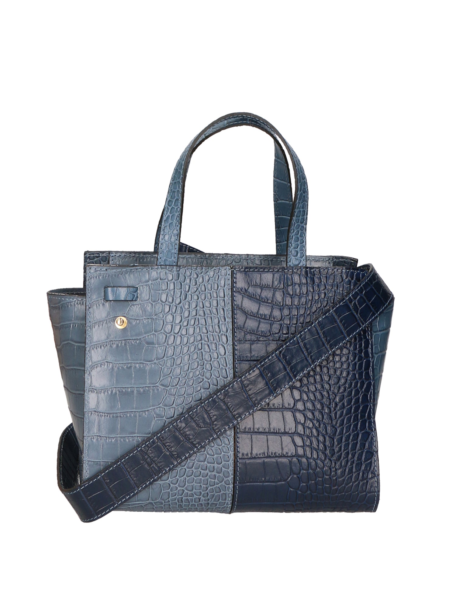 Ariana Borsa a mano da donna Vera pelle stampata cocco 05435-C41 CARTA ZUCCHERO C26 BLU SCURO Gave Lux