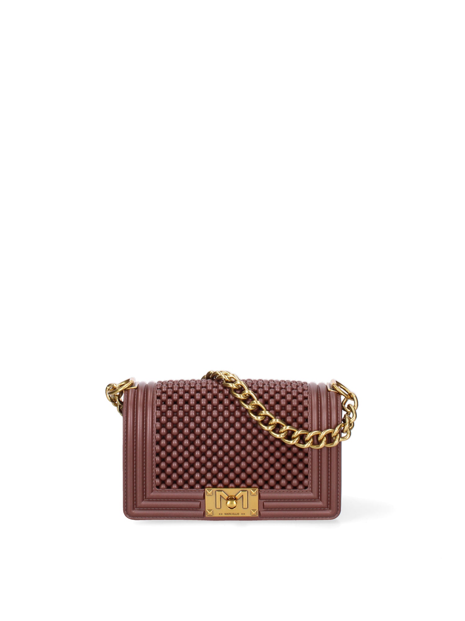 Borsa a mano da donna 100% Pvc FLAT-S-BALL 24-CHOCOLATE - LIGHT OTTONE Marc Ellis