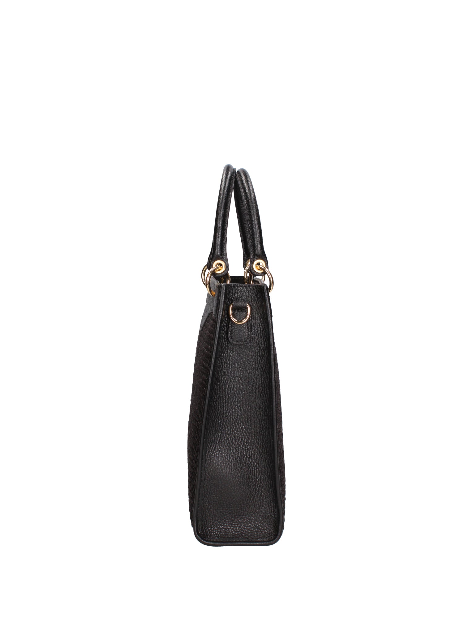 Borsa a mano da donna Misto pelle e tessuto 07149-12 NERO Roberta Rossi